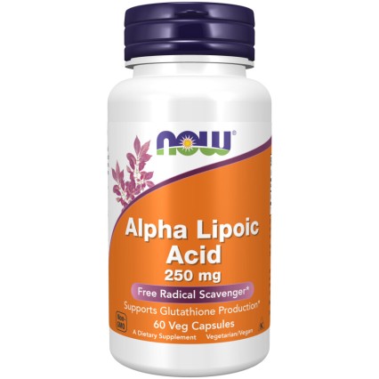 NOW Foods, Alpha Lipoic Acid 250mg - 60 Capsule vegetale NOW Foods, Alpha Lipoic Acid 250mg, pentru pentru protecția antioxidantă și susținerea sănătății celulare