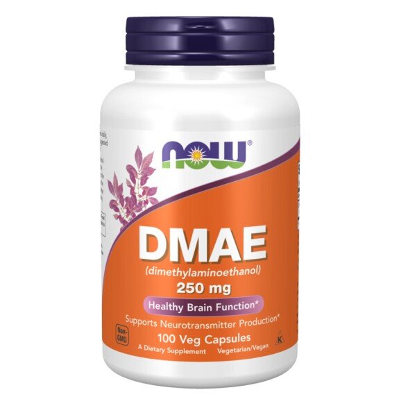 NOW Foods, DMAE 250mg - 100 Capsule vegetale NOW Foods, DMAE 250mg, pentru pentru susținerea sănătății cognitive și îmbunătățirea stării de bine