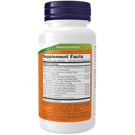 NOW Foods, Menopause Support - 90 Capsule vegetale NOW Foods, Menopause Support, pentru pentru susținerea echilibrului hormonal și confortul în perioada menopauzei
