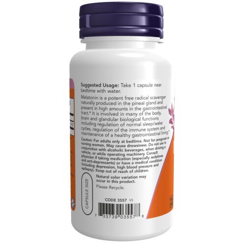 NOW Foods, Foods Melatonina 10mg NOW Foods, Melatonina 10mg, pentru pentru susținerea unui somn odihnitor și echilibrul ritmurilor circadiene