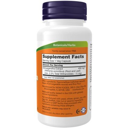 Ashwagandha Extract NOW Foods NOW Foods Ashwagandha Extract capsule vegetale