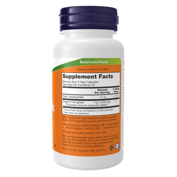 Now Foods Fenugreek 500 mg - 100 capsule vegetale