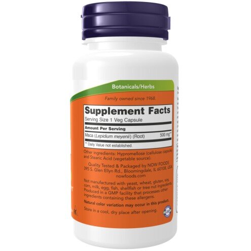 NOW Foods, Maca 500mg - 100 Capsule NOW Foods, Maca 500mg, pentru pentru susținerea energiei și echilibrul hormonal