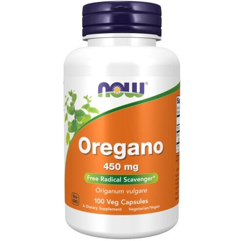 NOW Foods, Oregano 450mg - 100 Caps NOW Foods, Oregano 450mg, pentru pentru susținerea sistemului imunitar și protecția antioxidantă