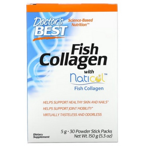 Doctor's Best Fish Collagen with Naticol 5g - 30 Pachete cu pulbere