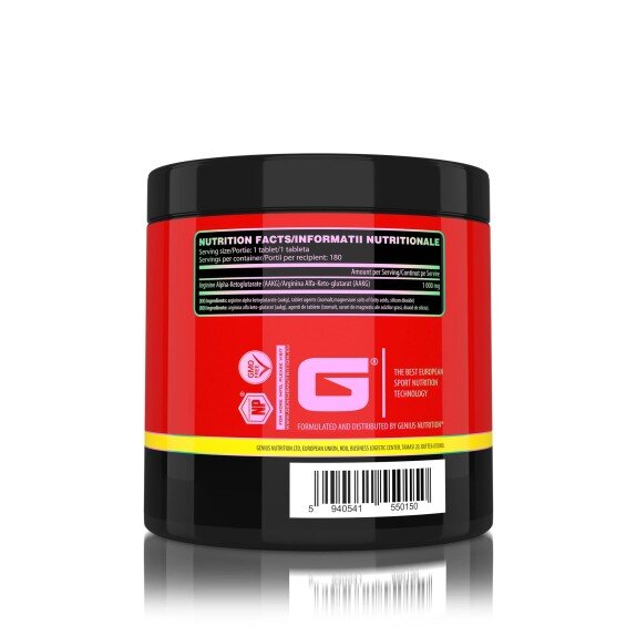 Arginină AAKG – 180 tablete – Genius Nutrition