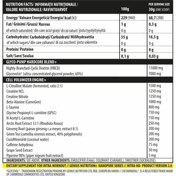 Intra-HD Glyco Pump – Genius Nutrition Intra-HD Glyco Pump – 750 g – Genius Nutrition