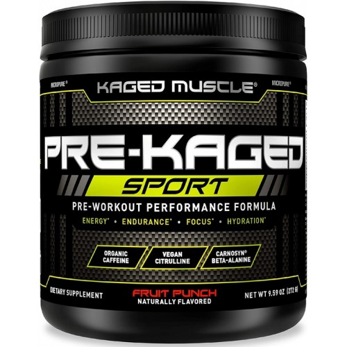 Kaged Muscle Pre-Kaged Sport Pre-Workout - 266g Fruit Punch, Glacier Grape