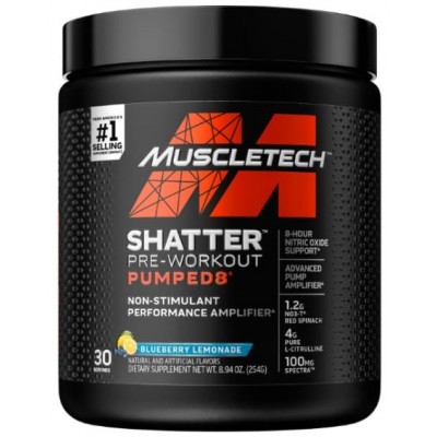 MuscleTech Shatter PUMPED8, Pre-Workout (fara cofeina) - 243g 