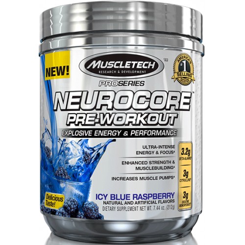 MuscleTech NEUROCORE Pre-Workout - 215g Ice Blue Raspberry