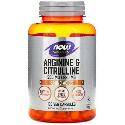 NOW L-Arginina & Citrulina 500mg/250mg - 120 Capsule vegetale