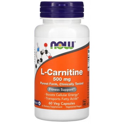 NOW L-Carnitina Carnipure® 500mg - 60 Capsule vegetale