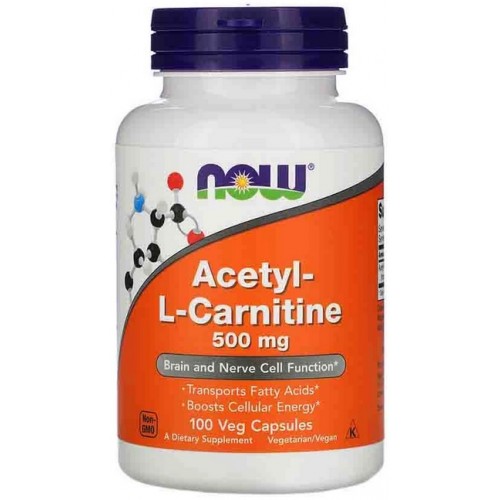 NOW Acetyl L-Carnitina 500 mg - 100 Capsule vegetale