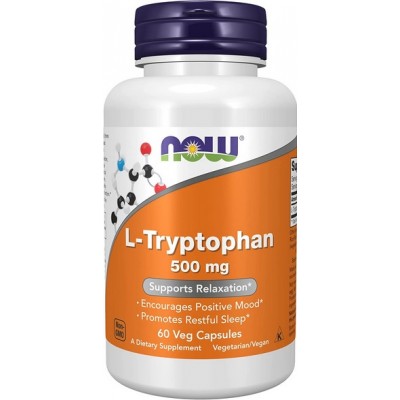 NOW Foods, L-Tryptophan 500mg - 60 Capsule vegetale