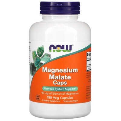 NOW Magneziu Malat - 180 Capsule vegetale