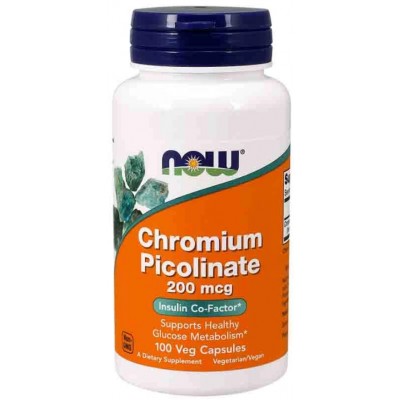 NOW Crom Picolinat 200mcg - 100 Capsule vegetale