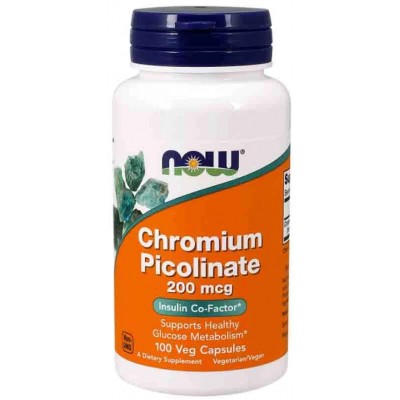 NOW Foods, Crom Picolinat 200mcg - 100 Capsule vegetale