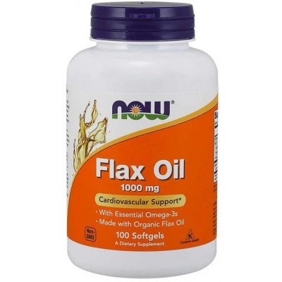 Now Foods Flax Oil Organic 1000 mg - 100 Softgels