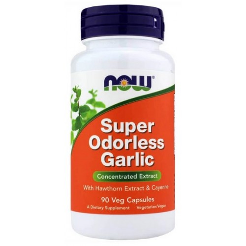 NOW Super Odorless Garlic (Fara miros) - 90 Capsule vegetale