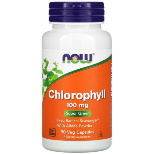 Now Foods Chlorophyll 100mg (Clorofila) - 90 Capsule vegetale