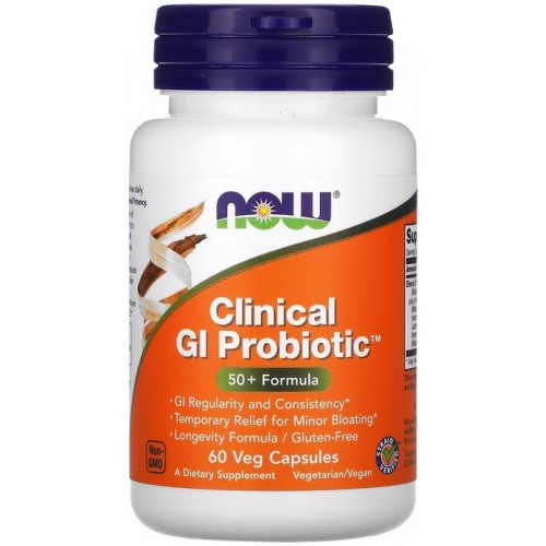Clinical GI Probiotic 50+ Formula, NOW Foods, Supliment probiotice - 60 Capsule Vegetale