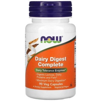 NOW Dairy Digest Complete - 90 Capsule Vegetariene