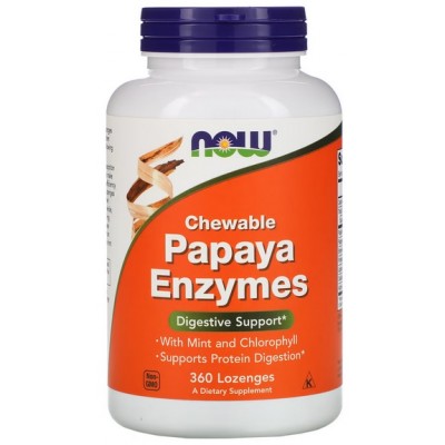 NOW Foods, Papaya Enzymes - 360 Tablete masticabile