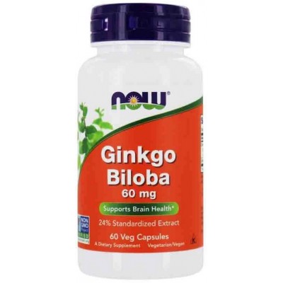 NOW Foods, Ginkgo Biloba 60mg - 60 Capsule vegetale