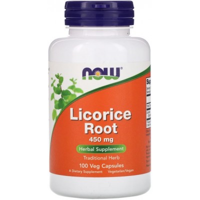 Now Foods Licorice Root 450 mg (Lemn dulce) - 100 Capsule vegetale