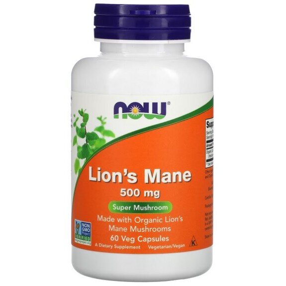 NOW Foods, Lion's Mane 500mg, pentru pentru susținerea sănătății cognitive și a funcțiilor mentale