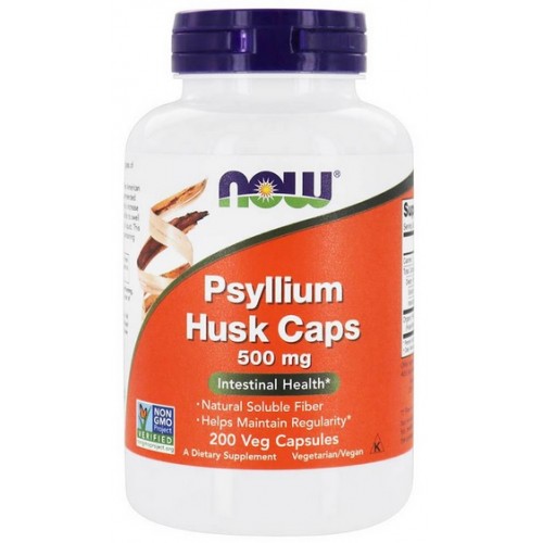NOW Psyllium Husk Caps 500mg - 200 Capsule vegetale