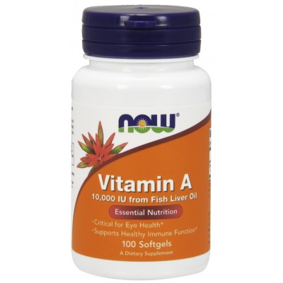 NOW Foods, Vitamina A 10,000 IU  - 100 Softgels