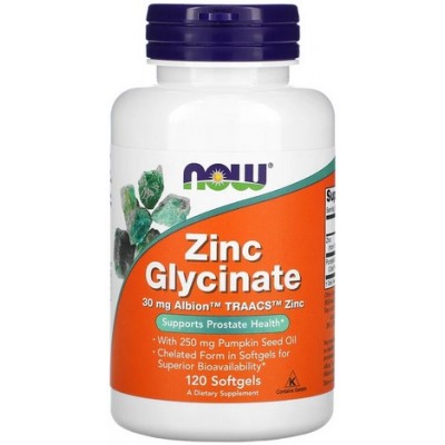 NOW Foods, Zinc Glycinate 30mg - 120 Softgels