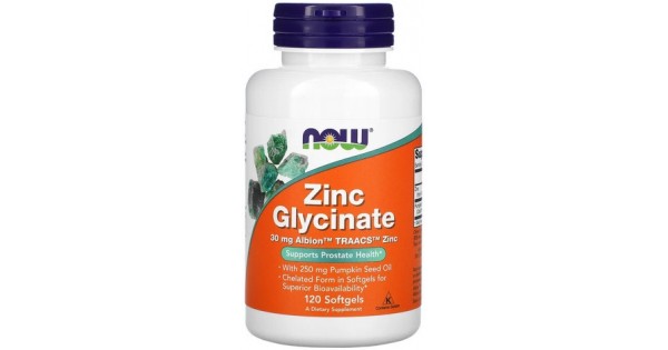 NOW Zinc Glycinate - 120 Softgels | Vitamine si Minerale | NOW FOODS