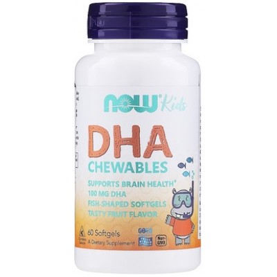NOW DHA Kids (Omega-3 pentru Copii) - 60 Gelule masticabile