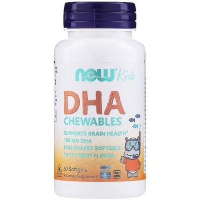 NOW Foods, DHA Kids (Omega-3 pentru Copii) - 60 Gelule masticabile