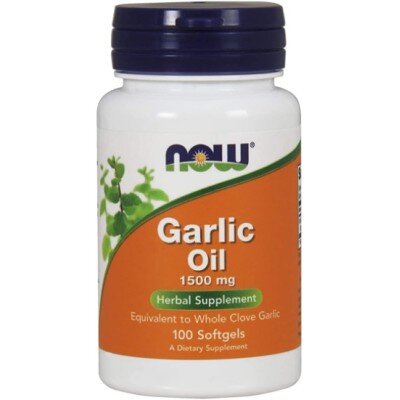 NOW Garlic Oil 1500 mg, Ulei Concentrat de Usturoi - 100 Softgels