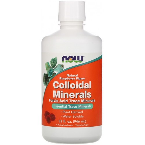NOW Minerale Coloidale cu Aroma de zmeura - 946ml