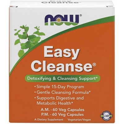 NOW Easy Cleanse, Detoxifiere AM/PM - 120 Capsule vegetale