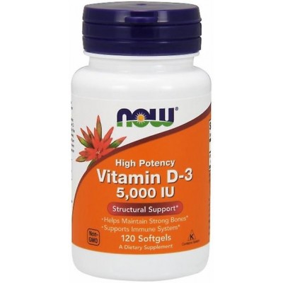 NOW Vitamina D-3 5000 IU - 120 Softgels