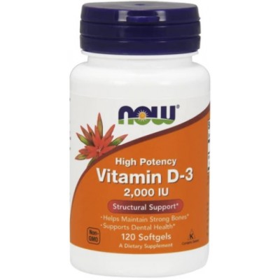 NOW Foods, Vitamina D-3 2000 IU - 120 Softgels