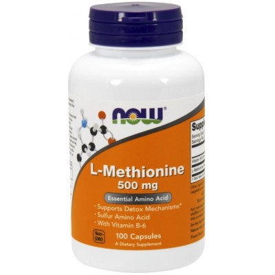 NOW Foods, L-Methionine 500mg cu Vitamina B-6 20mg  - 100 Capsule