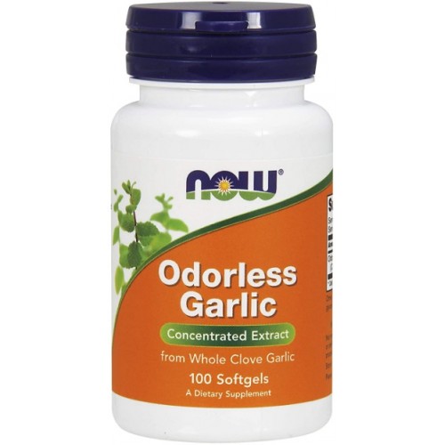 NOW Odorless Garlic, Extract Concentrat 50mg - 100 Softgels