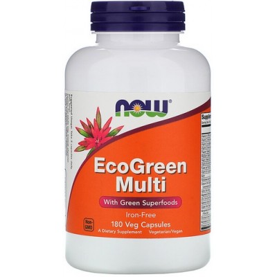Now Foods ECO-GREEN, Multivitamine si Minerale - 180 Capsule vegetale