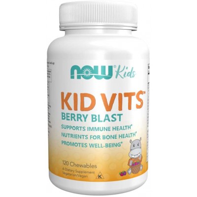 NOW Foods, Kid Vits Vitamine pentru Copii - 120 Drajeuri masticabile