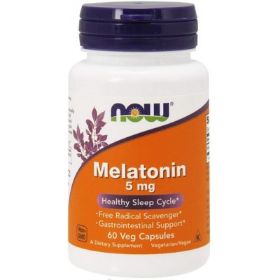 Now Foods Melatonina 5mg, Extra Strenght - 60 Capsule vegetale