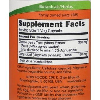 NOW Foods, Vitex Extract 300 mg (Menopause support) - 90 Capsule vegetale NOW Foods, Vitex Extract 300mg, pentru pentru susținerea echilibrului hormonal în perioada menopauzei