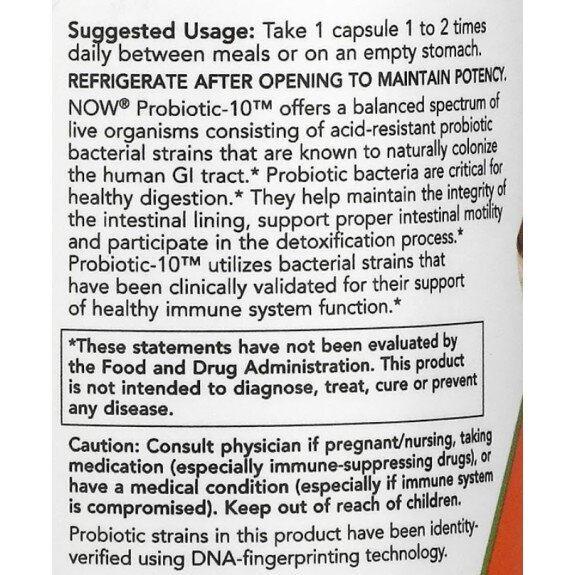 NOW Probiotic-10 25 Billion - 50 Capsule NOW Probiotic-10 25 Billion - 50 Capsule