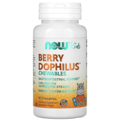 NOW Foods, BerryDophilus Probiotic - 60 Tablete masticabile