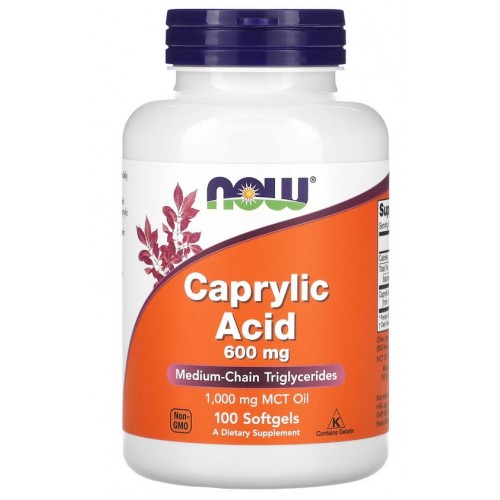 NOW Acid Caprilic 600mg - 100 Softgels